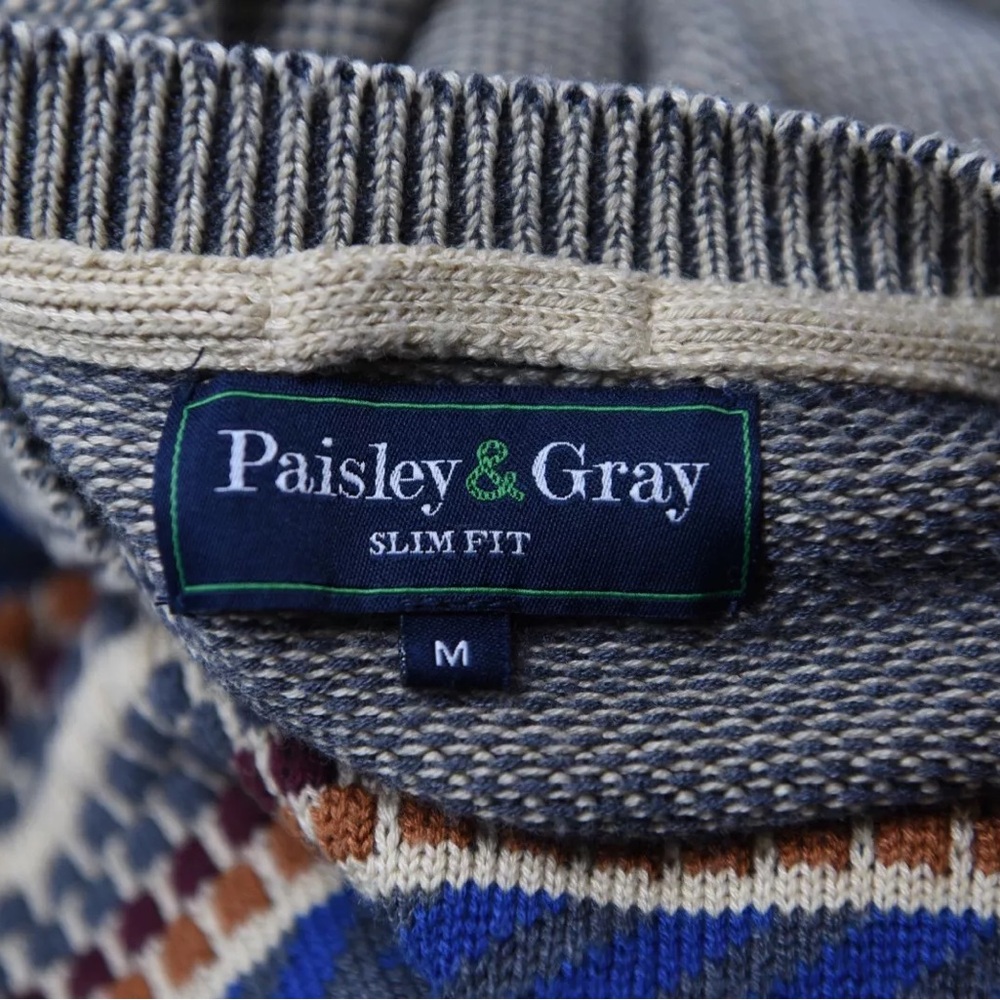 Paisley & Gray Slim Fit Weave Crewneck Sweater Size Medium